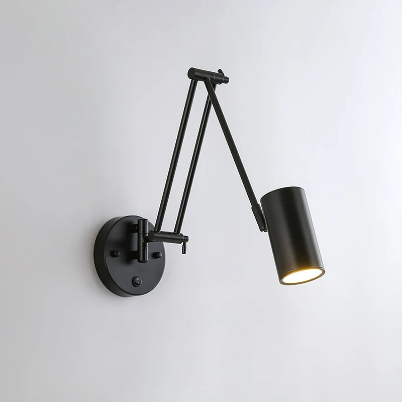 Verstelbare Wandlamp Zwenkarm Industrieel IJzer Modern Design E26/E27 Fitting Muurbediening Leeslamp Slaapkamer | Sansoti