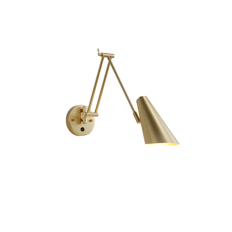 Verstelbare Wandlamp Zwenkarm Industrieel IJzer Modern Design E26/E27 Fitting Muurbediening Leeslamp Slaapkamer | Sansoti