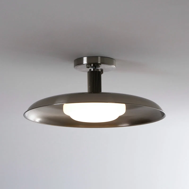 Plafondlamp met handgeblazen glazen kap en gestructureerde metalen rozet – warm sfeerlicht voor woonkamer, slaapkamer en entree | Sansoti
