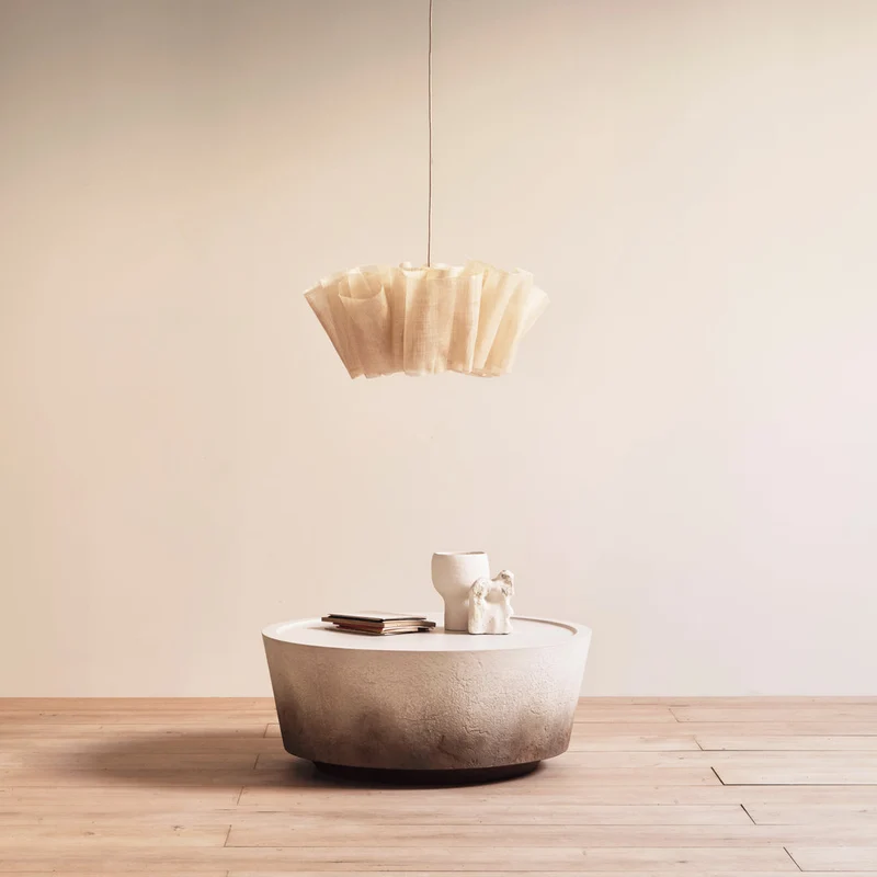Geplisseerde Stoffen Hanglamp – Minimalistische Scandinavische Verlichting voor Eetkamer & Woonkamer | Sansoti