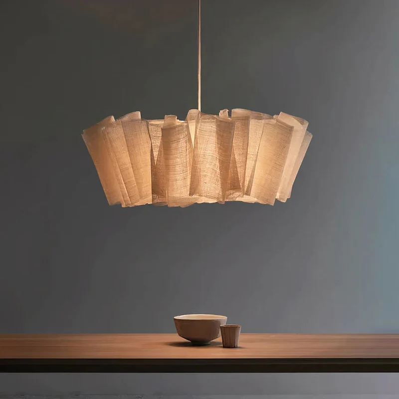 Geplisseerde Stoffen Hanglamp – Minimalistische Scandinavische Verlichting voor Eetkamer & Woonkamer | Sansoti