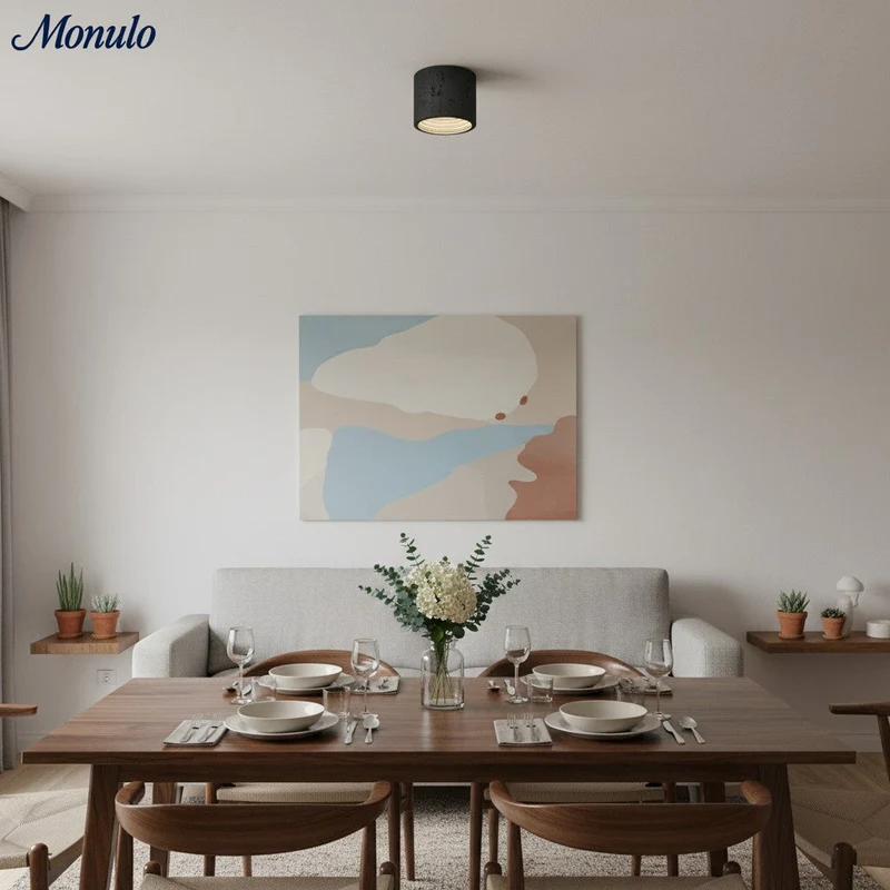 Cilindrische plafondlamp van travertijn – LED verlichting voor moderne interieurs | Sansoti