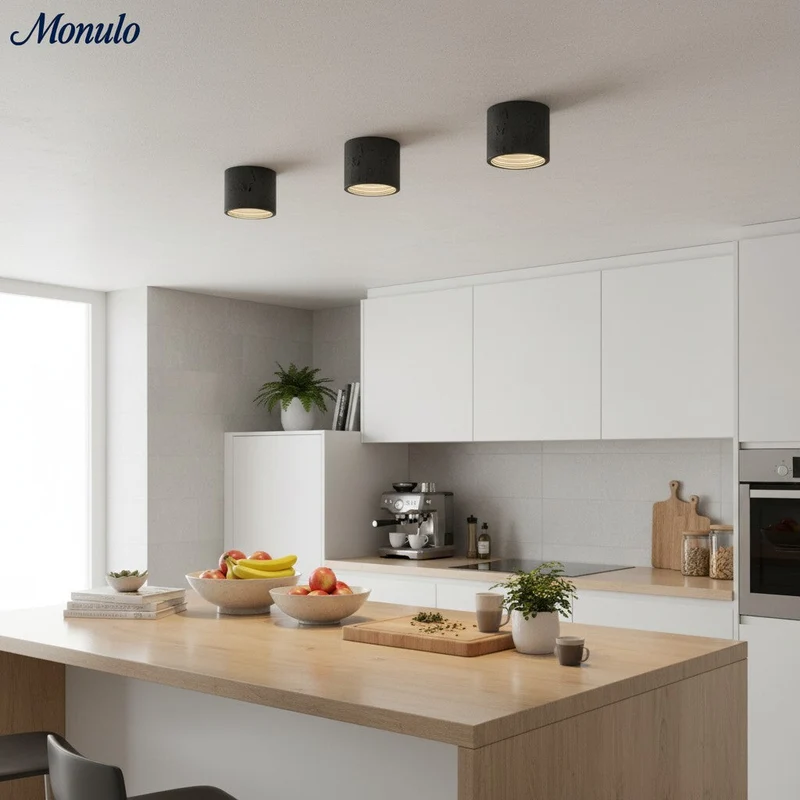 Cilindrische plafondlamp van travertijn – LED verlichting voor moderne interieurs | Sansoti