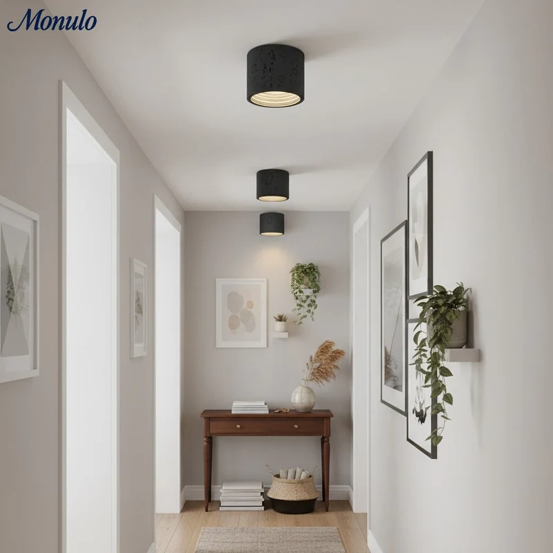 Cilindrische plafondlamp van travertijn – LED verlichting voor moderne interieurs | Sansoti