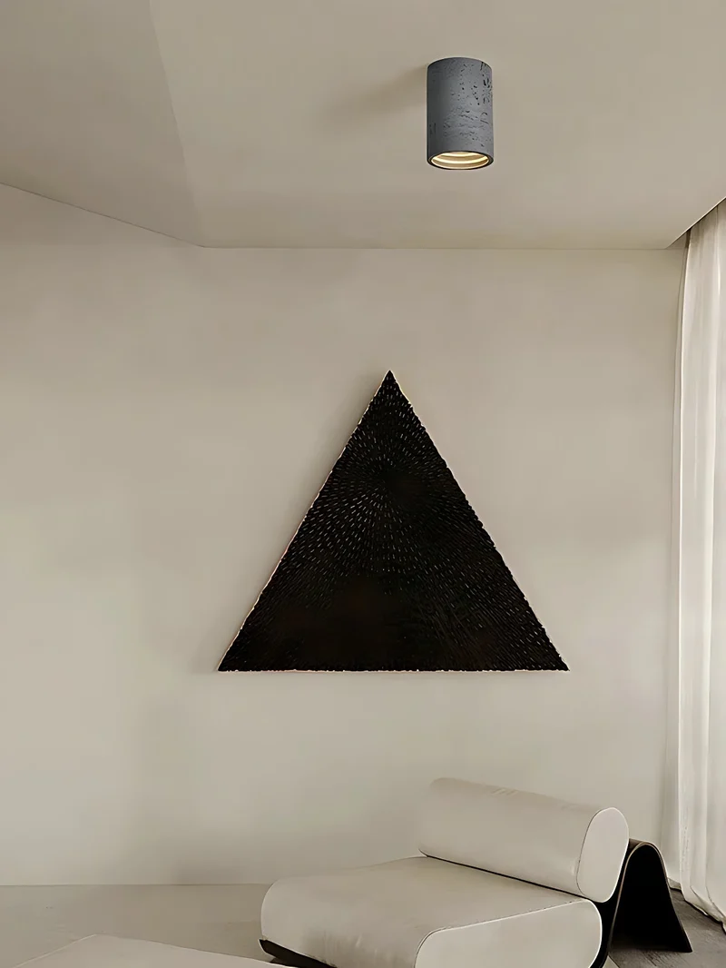Cilindrische plafondlamp van travertijn – LED verlichting voor moderne interieurs | Sansoti