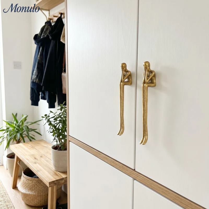 Minimalistische Kastgreep - Messing Zilver Roze - Scandinavisch Design Meubels | Sansoti