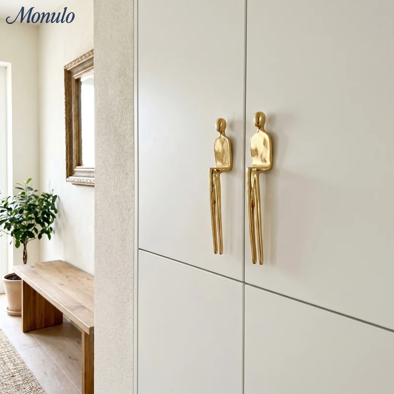 Minimalistische Kastgreep - Messing Zilver Roze - Scandinavisch Design Meubels | Sansoti