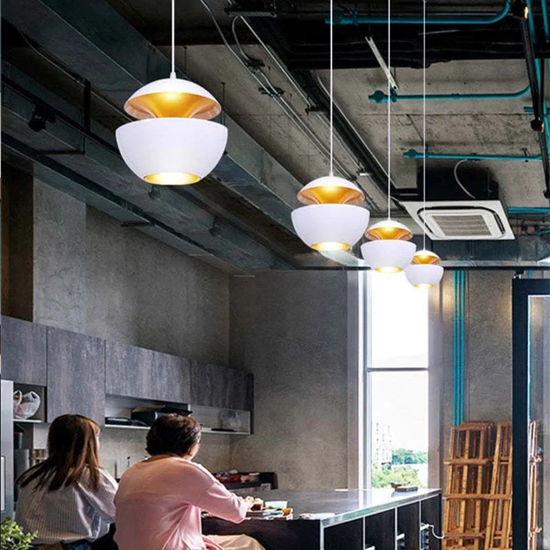 Elegante LED Plafondlamp Zwart-Wit Modern Design Rond Aluminium Eethoek Slaapkamer Woonkamer Warm Dimbaar Licht Scandinavisch Interieur Stijlvol | Sansoti