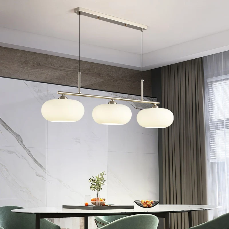 Design Hanglamp met 3 Globe Kapjes - Stijlvolle Eetkamerverlichting voor Tafel en Kookeiland - Verstelbaar 150 cm - Nikkel of Goud - E26/E27 | Sansoti