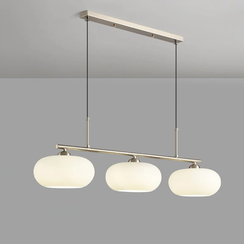 Design Hanglamp met 3 Globe Kapjes - Stijlvolle Eetkamerverlichting voor Tafel en Kookeiland - Verstelbaar 150 cm - Nikkel of Goud - E26/E27 | Sansoti