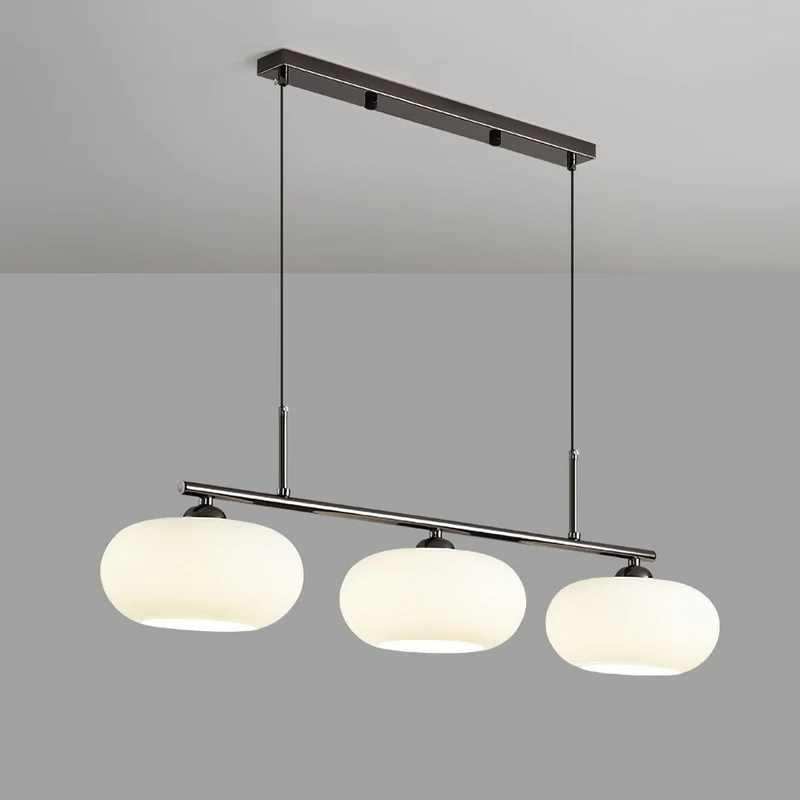 Design Hanglamp met 3 Globe Kapjes - Stijlvolle Eetkamerverlichting voor Tafel en Kookeiland - Verstelbaar 150 cm - Nikkel of Goud - E26/E27 | Sansoti