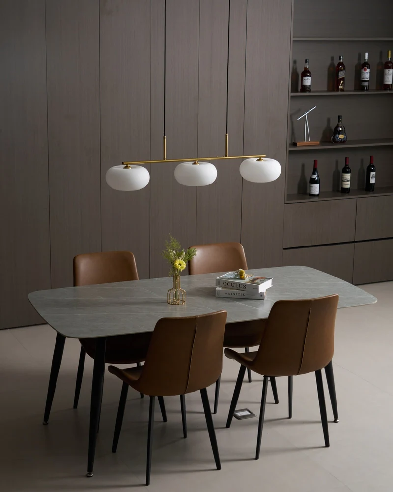 Design Hanglamp met 3 Globe Kapjes - Stijlvolle Eetkamerverlichting voor Tafel en Kookeiland - Verstelbaar 150 cm - Nikkel of Goud - E26/E27 | Sansoti