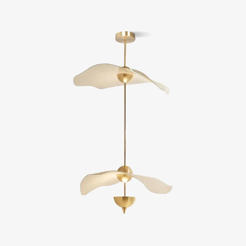 Dubbele Biscuit Hanglamp Wit Goud Rond Opaalwit Acryl Kap Design Verlichting Decoratief voor Woonkamer Eethoek Slaapkamer Modern Scandinavisch Interieur | Sansoti