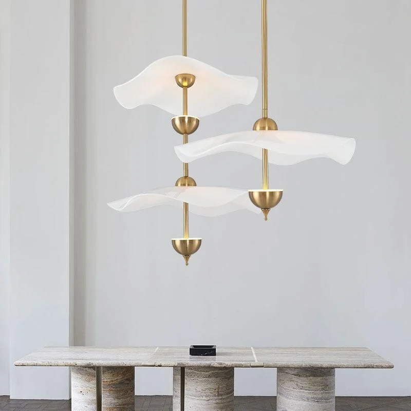 Dubbele Biscuit Hanglamp Wit Goud Rond Opaalwit Acryl Kap Design Verlichting Decoratief voor Woonkamer Eethoek Slaapkamer Modern Scandinavisch Interieur | Sansoti