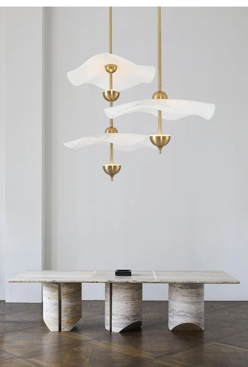 Dubbele Biscuit Hanglamp Wit Goud Rond Opaalwit Acryl Kap Design Verlichting Decoratief voor Woonkamer Eethoek Slaapkamer Modern Scandinavisch Interieur | Sansoti