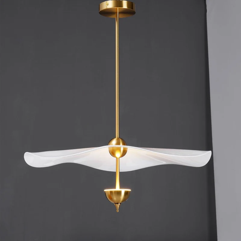 Dubbele Biscuit Hanglamp Wit Goud Rond Opaalwit Acryl Kap Design Verlichting Decoratief voor Woonkamer Eethoek Slaapkamer Modern Scandinavisch Interieur | Sansoti