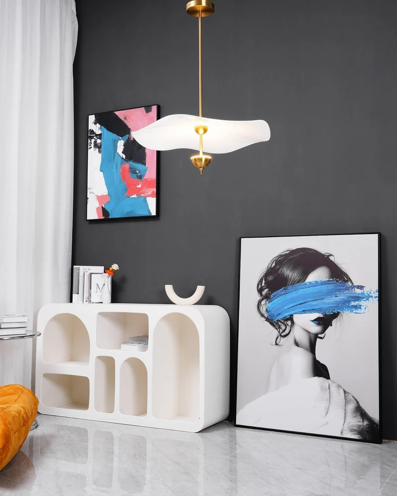 Dubbele Biscuit Hanglamp Wit Goud Rond Opaalwit Acryl Kap Design Verlichting Decoratief voor Woonkamer Eethoek Slaapkamer Modern Scandinavisch Interieur | Sansoti