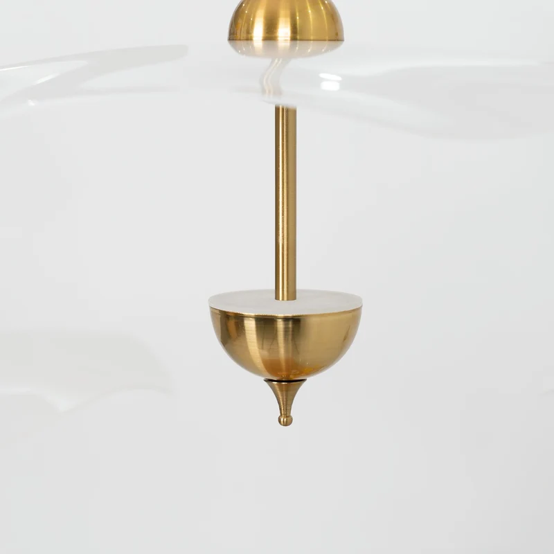 Dubbele Biscuit Hanglamp Wit Goud Rond Opaalwit Acryl Kap Design Verlichting Decoratief voor Woonkamer Eethoek Slaapkamer Modern Scandinavisch Interieur | Sansoti