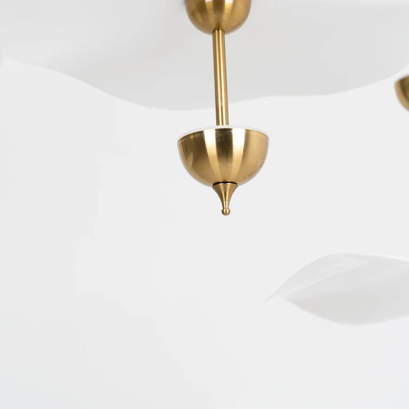 Dubbele Biscuit Hanglamp Wit Goud Rond Opaalwit Acryl Kap Design Verlichting Decoratief voor Woonkamer Eethoek Slaapkamer Modern Scandinavisch Interieur | Sansoti
