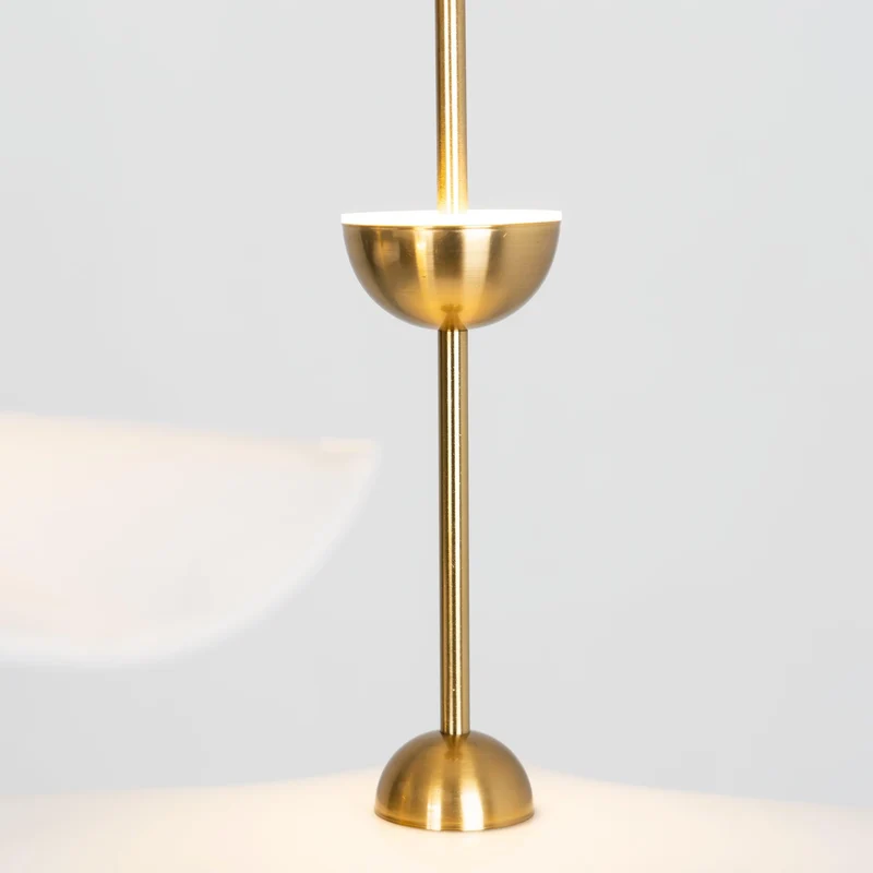 Dubbele Biscuit Hanglamp Wit Goud Rond Opaalwit Acryl Kap Design Verlichting Decoratief voor Woonkamer Eethoek Slaapkamer Modern Scandinavisch Interieur | Sansoti