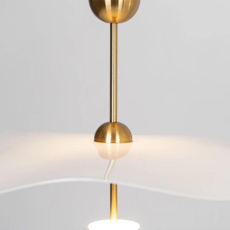 Dubbele Biscuit Hanglamp Wit Goud Rond Opaalwit Acryl Kap Design Verlichting Decoratief voor Woonkamer Eethoek Slaapkamer Modern Scandinavisch Interieur | Sansoti