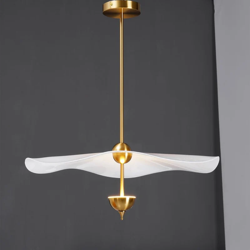 Dubbele Biscuit Hanglamp Wit Goud Rond Opaalwit Acryl Kap Design Verlichting Decoratief voor Woonkamer Eethoek Slaapkamer Modern Scandinavisch Interieur | Sansoti