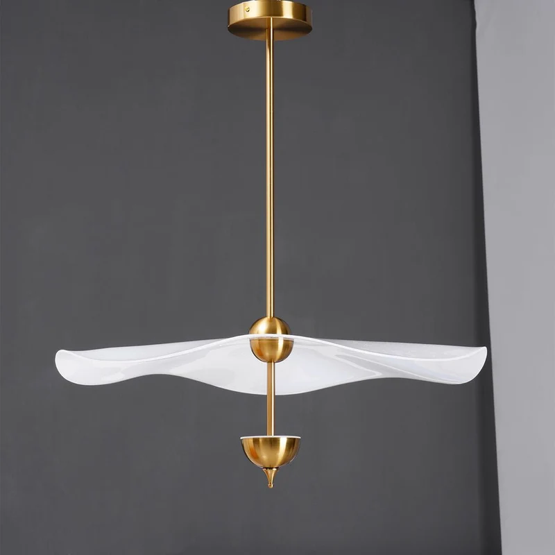 Dubbele Biscuit Hanglamp Wit Goud Rond Opaalwit Acryl Kap Design Verlichting Decoratief voor Woonkamer Eethoek Slaapkamer Modern Scandinavisch Interieur | Sansoti