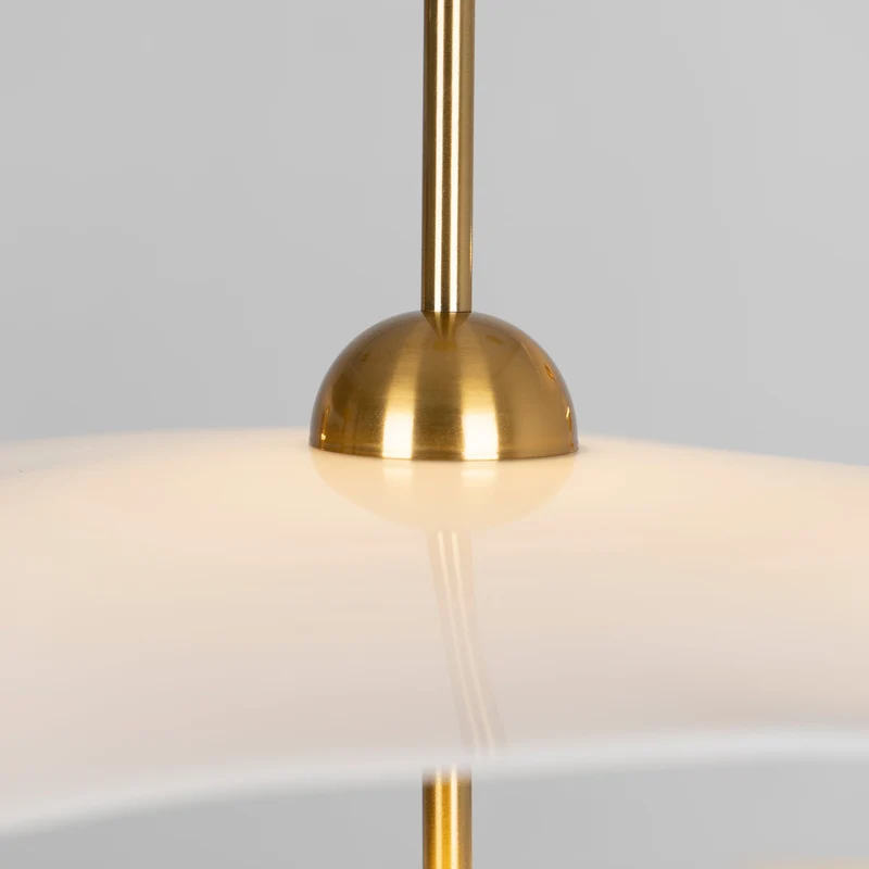 Dubbele Biscuit Hanglamp Wit Goud Rond Opaalwit Acryl Kap Design Verlichting Decoratief voor Woonkamer Eethoek Slaapkamer Modern Scandinavisch Interieur | Sansoti