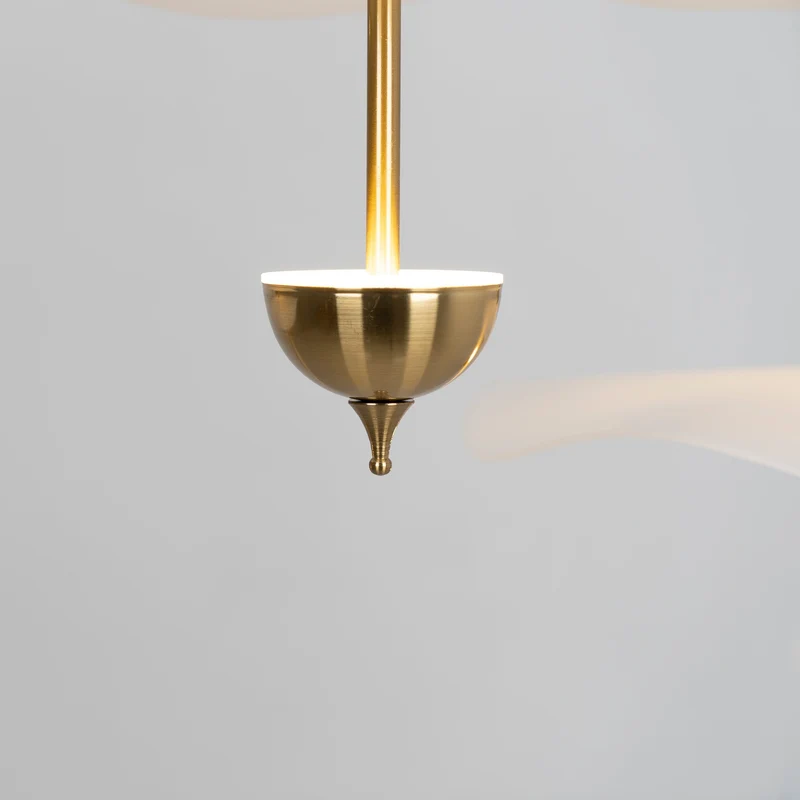 Dubbele Biscuit Hanglamp Wit Goud Rond Opaalwit Acryl Kap Design Verlichting Decoratief voor Woonkamer Eethoek Slaapkamer Modern Scandinavisch Interieur | Sansoti