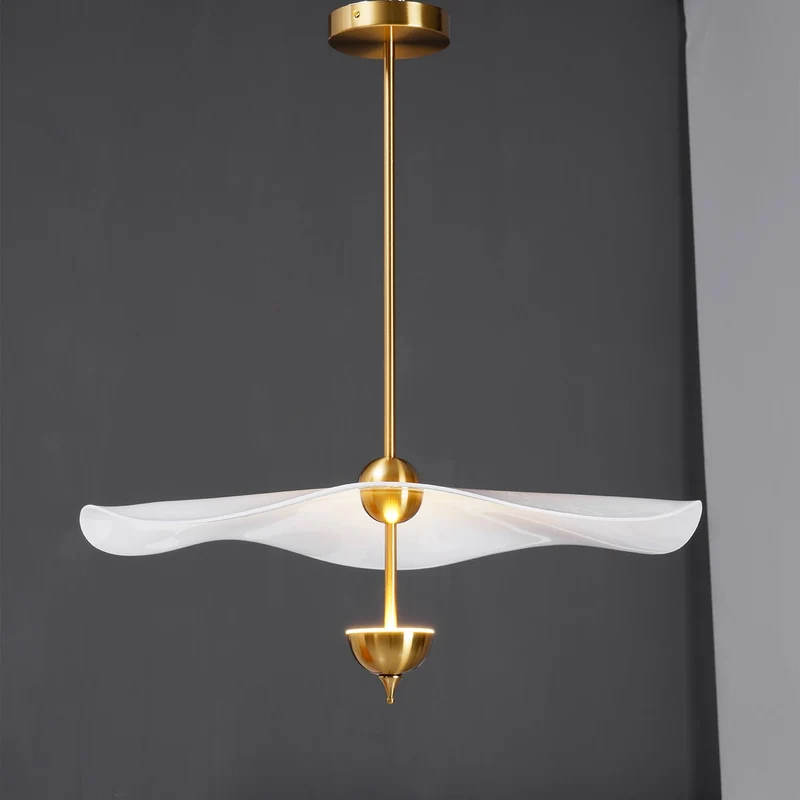 Dubbele Biscuit Hanglamp Wit Goud Rond Opaalwit Acryl Kap Design Verlichting Decoratief voor Woonkamer Eethoek Slaapkamer Modern Scandinavisch Interieur | Sansoti