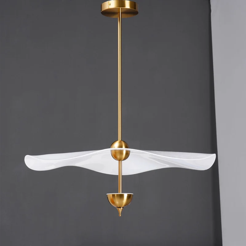 Dubbele Biscuit Hanglamp Wit Goud Rond Opaalwit Acryl Kap Design Verlichting Decoratief voor Woonkamer Eethoek Slaapkamer Modern Scandinavisch Interieur | Sansoti