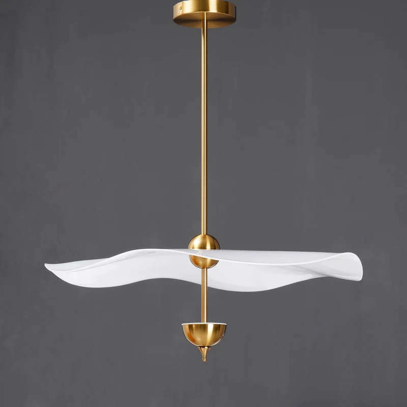 Dubbele Biscuit Hanglamp Wit Goud Rond Opaalwit Acryl Kap Design Verlichting Decoratief voor Woonkamer Eethoek Slaapkamer Modern Scandinavisch Interieur | Sansoti