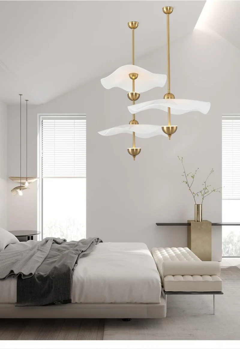 Dubbele Biscuit Hanglamp Wit Goud Rond Opaalwit Acryl Kap Design Verlichting Decoratief voor Woonkamer Eethoek Slaapkamer Modern Scandinavisch Interieur | Sansoti