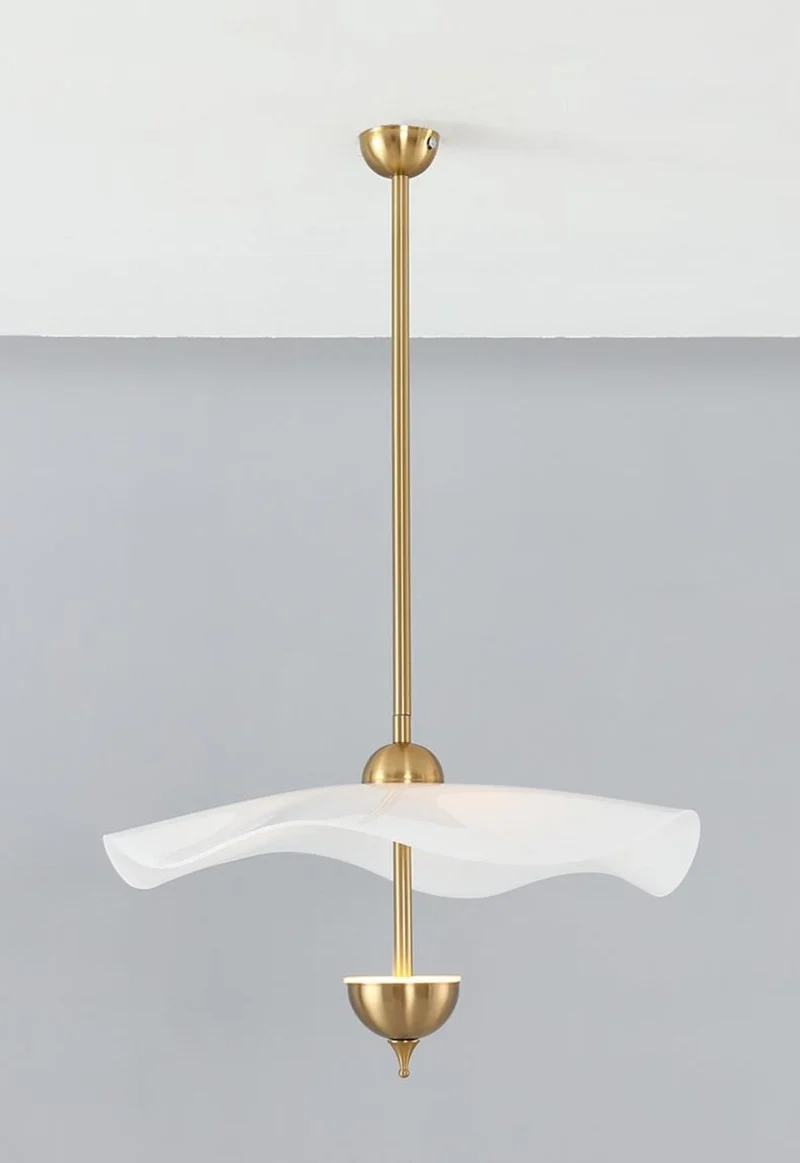 Dubbele Biscuit Hanglamp Wit Goud Rond Opaalwit Acryl Kap Design Verlichting Decoratief voor Woonkamer Eethoek Slaapkamer Modern Scandinavisch Interieur | Sansoti