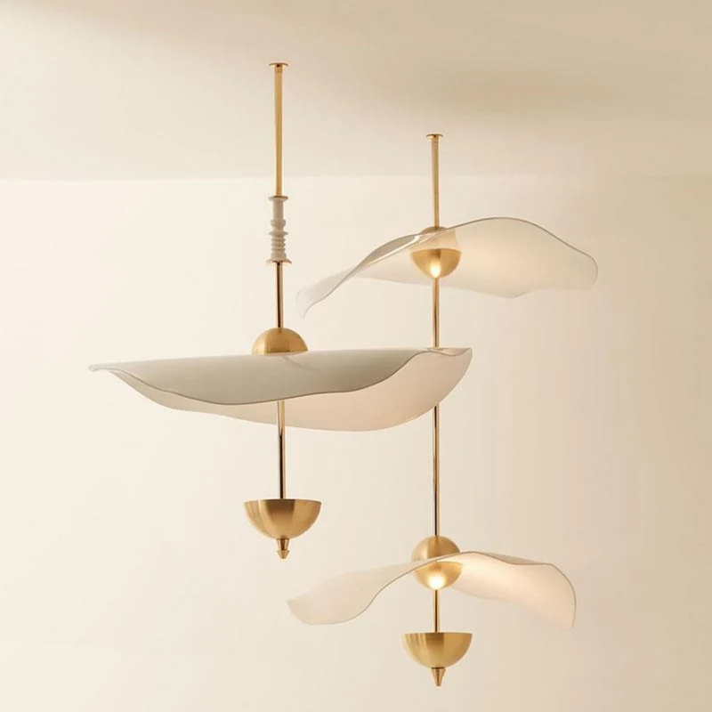 Dubbele Biscuit Hanglamp Wit Goud Rond Opaalwit Acryl Kap Design Verlichting Decoratief voor Woonkamer Eethoek Slaapkamer Modern Scandinavisch Interieur | Sansoti