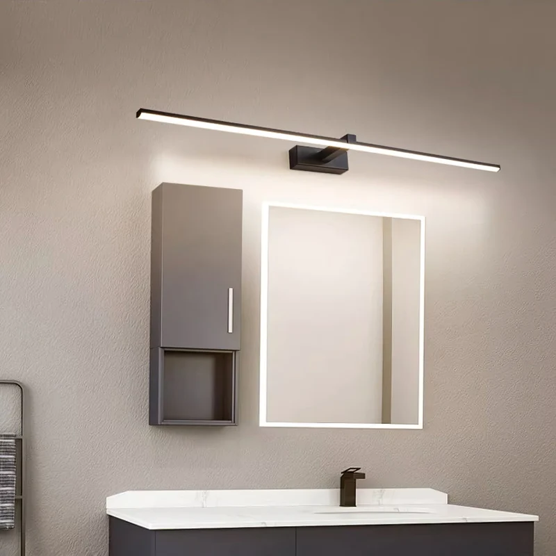 Lineaire Spiegelverlichting Metaal – Geïntegreerde LED Wandlamp in Zwart – 3 Lengtes | Sansoti
