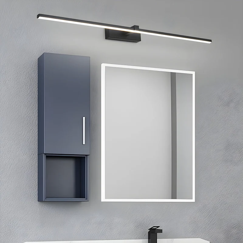 Lineaire Spiegelverlichting Metaal – Geïntegreerde LED Wandlamp in Zwart – 3 Lengtes | Sansoti