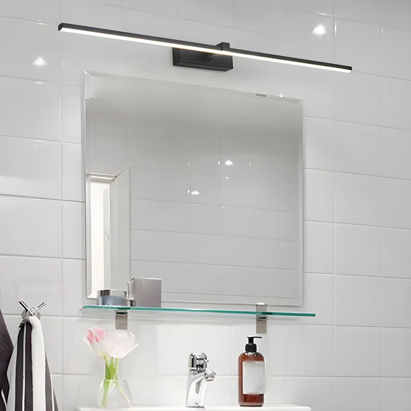 Lineaire Spiegelverlichting Metaal – Geïntegreerde LED Wandlamp in Zwart – 3 Lengtes | Sansoti