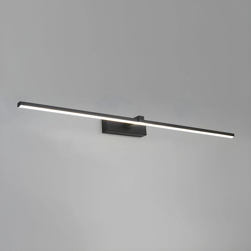 Lineaire Spiegelverlichting Metaal – Geïntegreerde LED Wandlamp in Zwart – 3 Lengtes | Sansoti
