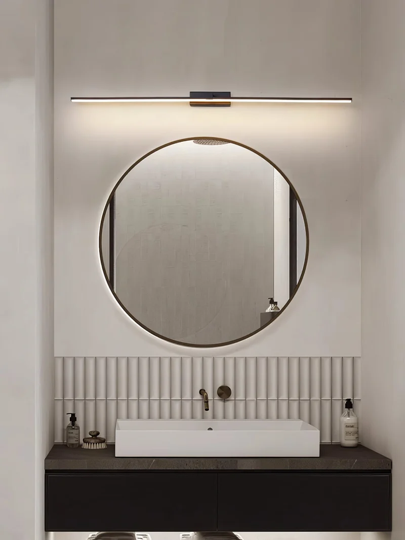 Lineaire Spiegelverlichting Metaal – Geïntegreerde LED Wandlamp in Zwart – 3 Lengtes | Sansoti