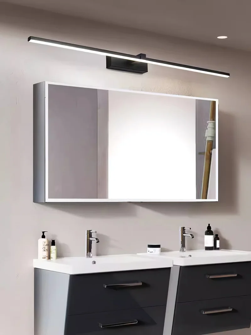 Lineaire Spiegelverlichting Metaal – Geïntegreerde LED Wandlamp in Zwart – 3 Lengtes | Sansoti