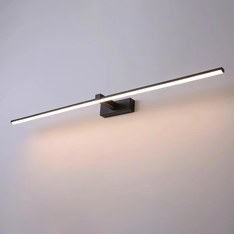 Lineaire Spiegelverlichting Metaal – Geïntegreerde LED Wandlamp in Zwart – 3 Lengtes | Sansoti