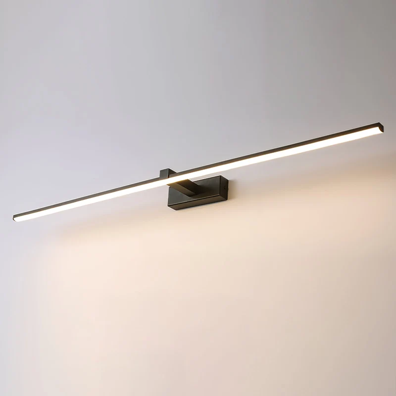 Lineaire Spiegelverlichting Metaal – Geïntegreerde LED Wandlamp in Zwart – 3 Lengtes | Sansoti