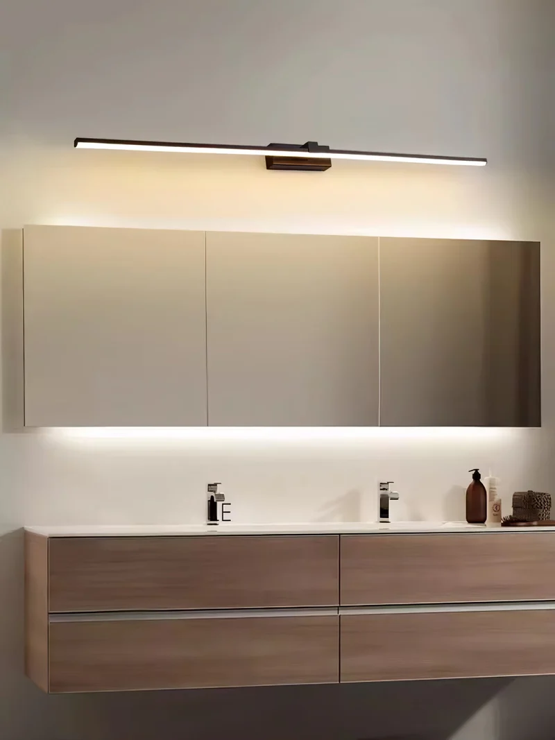 Lineaire Spiegelverlichting Metaal – Geïntegreerde LED Wandlamp in Zwart – 3 Lengtes | Sansoti