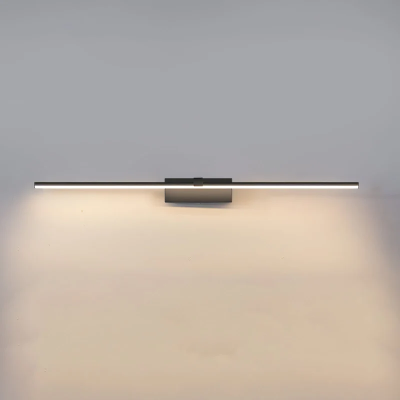 Lineaire Spiegelverlichting Metaal – Geïntegreerde LED Wandlamp in Zwart – 3 Lengtes | Sansoti