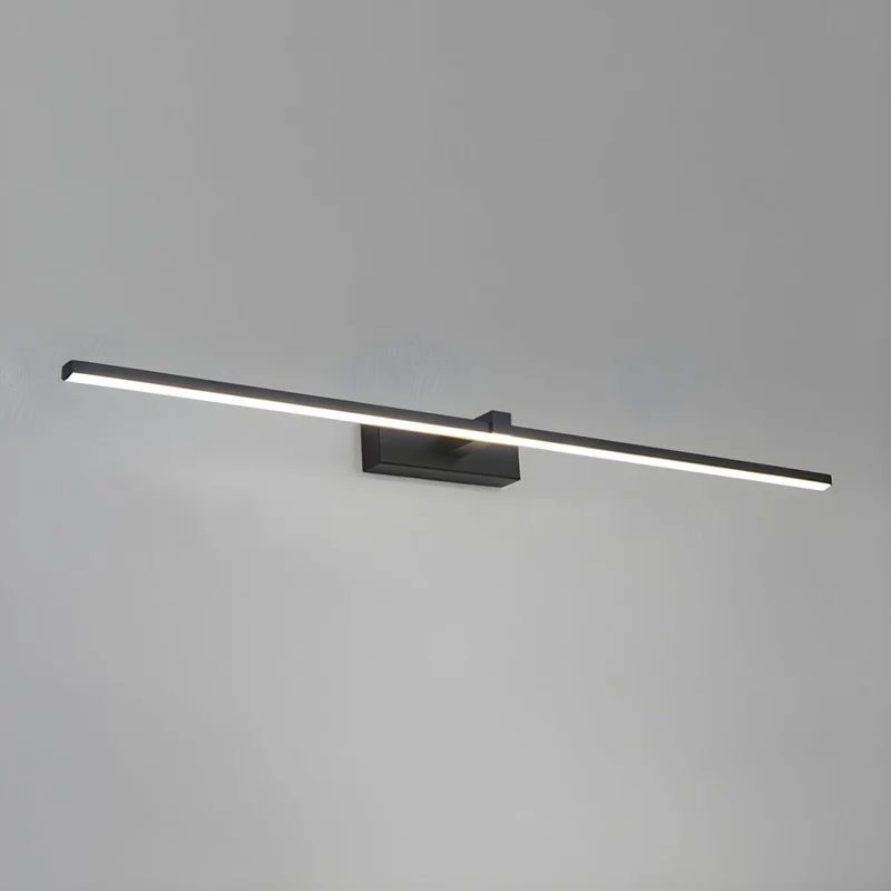 Lineaire Spiegelverlichting Metaal – Geïntegreerde LED Wandlamp in Zwart – 3 Lengtes | Sansoti