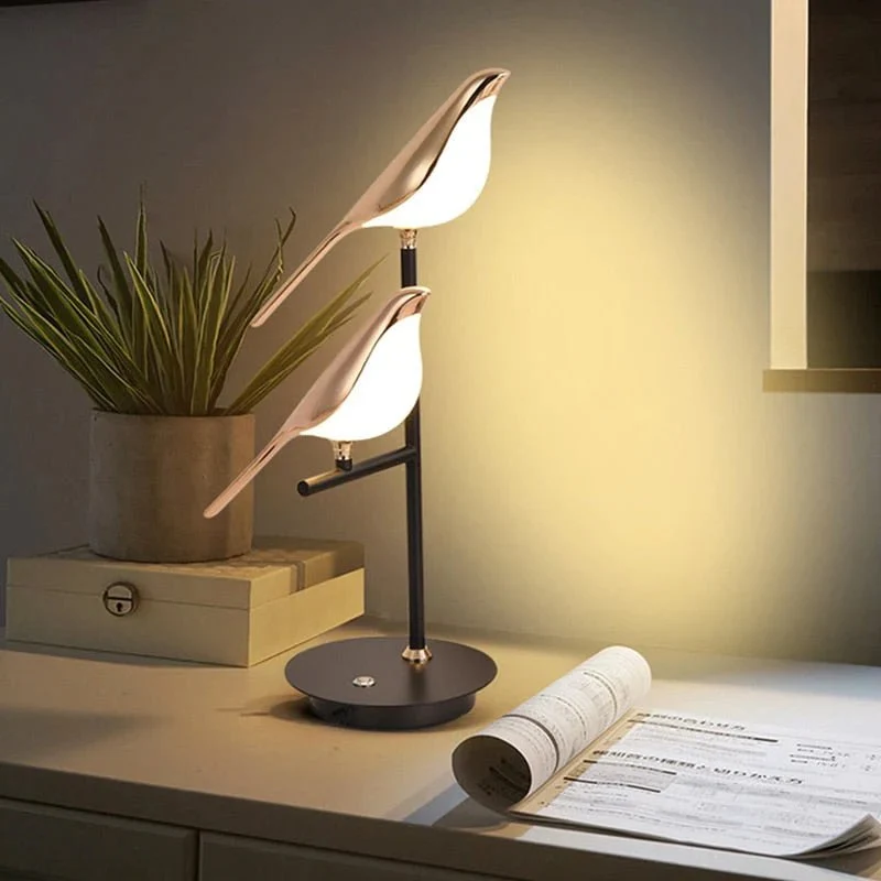 Gouden Vogel Tafellamp LED Scandinavisch Design Warm Wit Sfeerverlichting Woonkamer Slaapkamer Decoratief | Sansoti