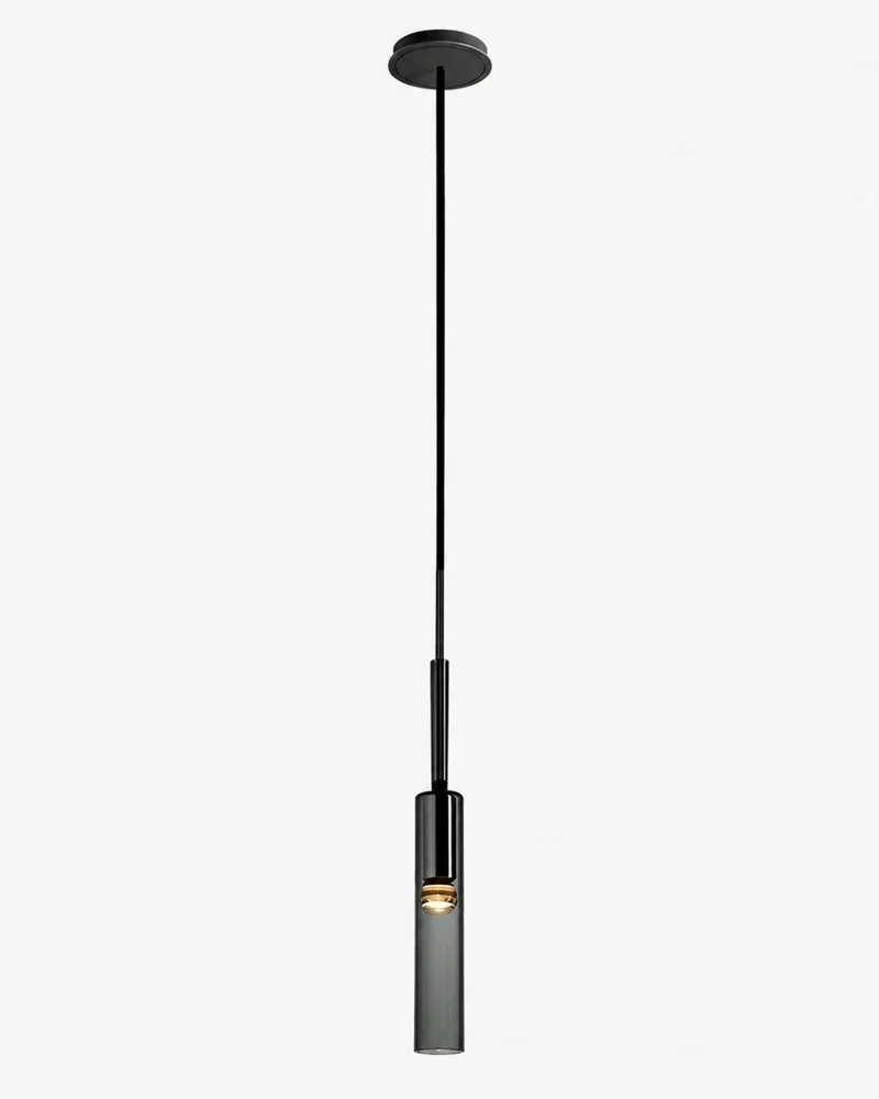 Gerookte Glazen Hanglamp met Minimalistische Metalen Structuur – Moderne Sfeerverlichting voor Eetkamer, Slaapkamer en Woonkamer | Sansoti