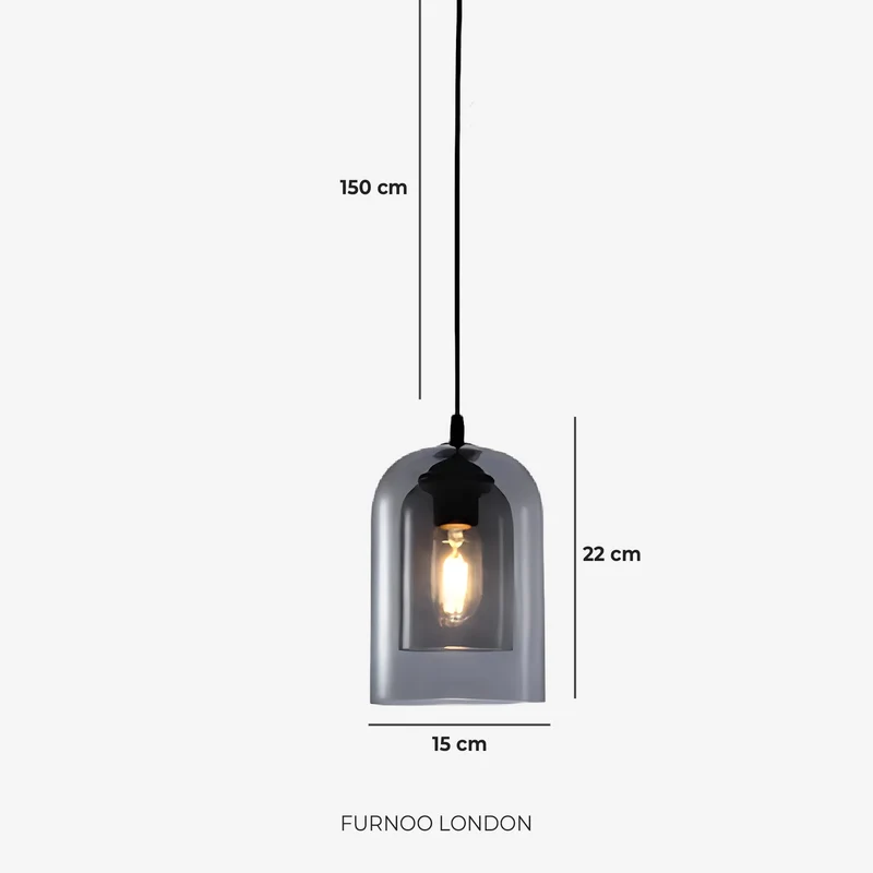 Glazen Hanglamp Ginza met Gebogen Vorm en Zachte Sfeerverlichting Warm Wit – E27 Fitting Inclusief Dimbare Compatibiliteit | Sansoti