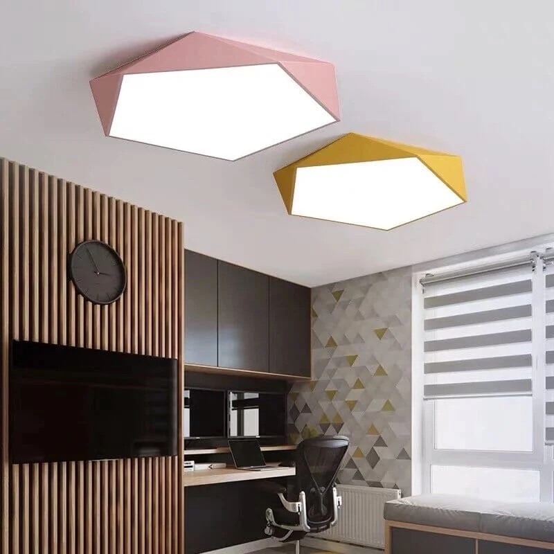 Moderne Geometrische LED-Plafondlamp – Scandinavisch Design in Meerdere Kleuren en Maten | Sansoti